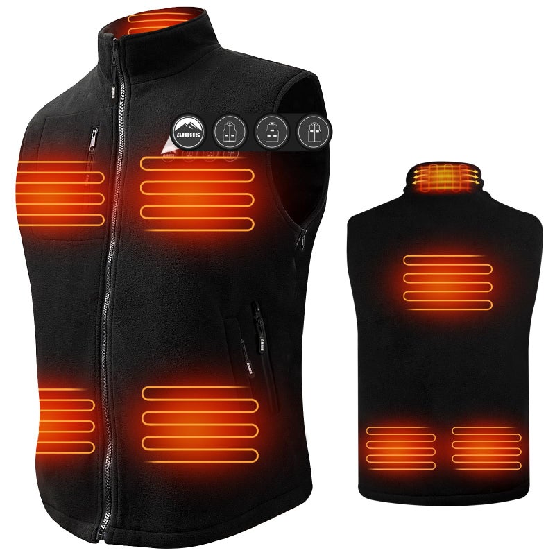 ARRIS Fleece Heated Vest for Men with Battery Pack Included, Size Adjustable 8 Heating Zones Heating Clothing for Hunting - Image 1